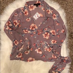 Floral wrap blouse